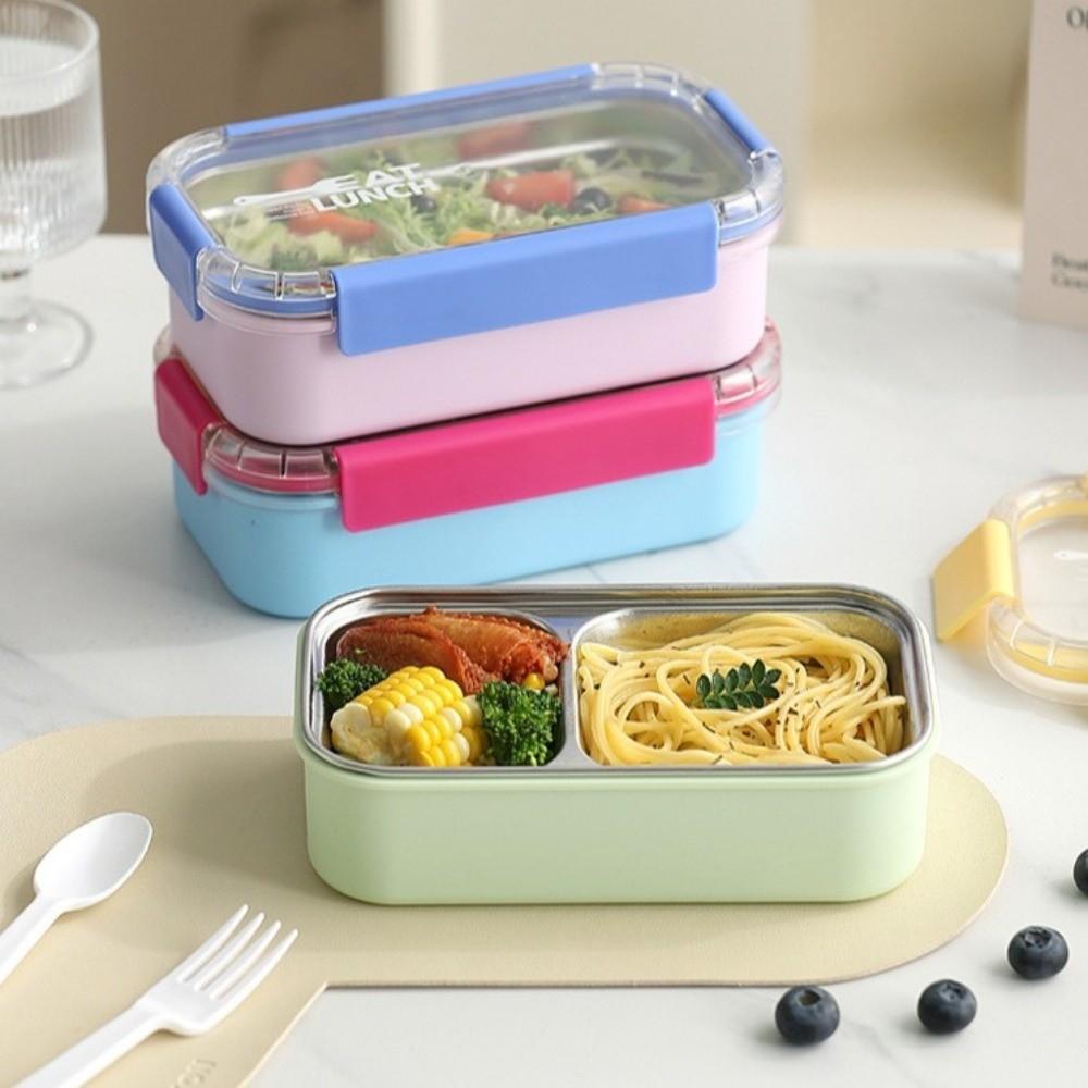 Thermal Insulation Divided Lunch Box 304 Stainless Steel Food Container Bento Box  For Meal Prep