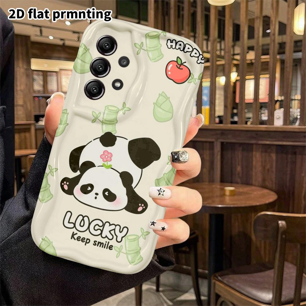 Phone Case: 2D Flat Samsung Galaxy A34 A35 S20 S22 S21 FE Plus Ultra Protective Case, Little Flower Panda On Top, Christmas and Halloween Gift
