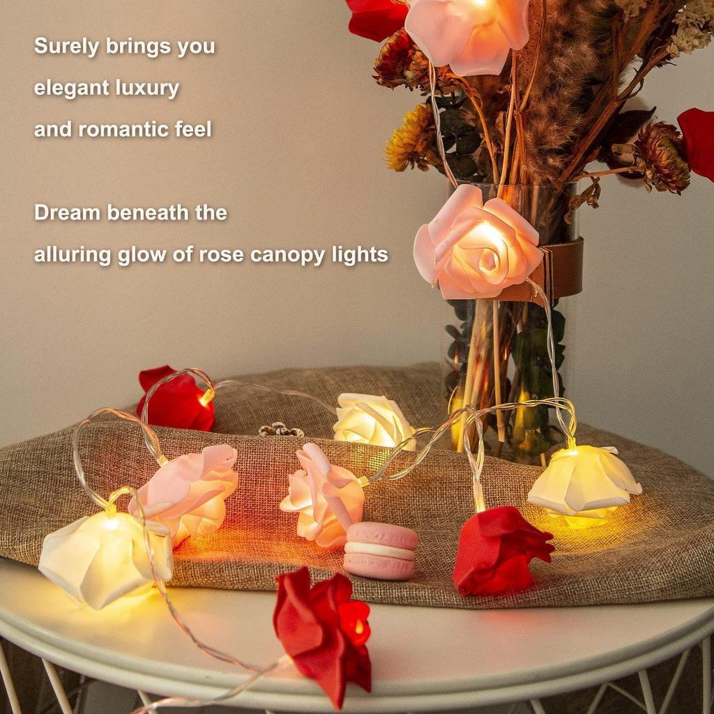 520 LED Rose String Lights for Valentine's Day Wedding Decoration