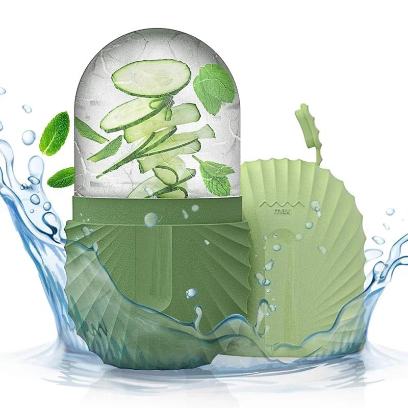 Ice Face Roller Ice Cube Beauty Massage Silicone Ice Mold For Eye Puffiness Ice Facial Roller Shrink Pores Multifunctional Mold