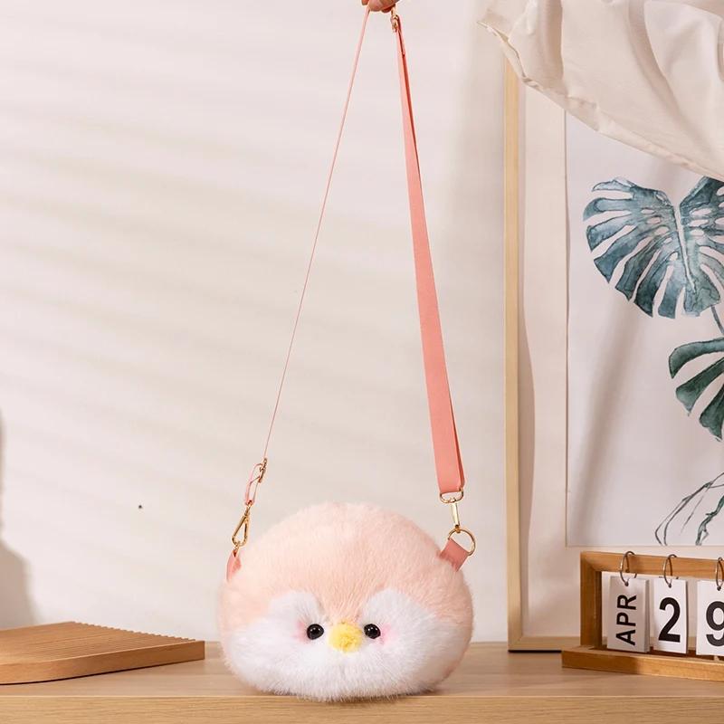 

MyRytanda New Cute Penguin Plush Backpacks Cartoon Animals Stuffed Plush Bag Kawaii Lady Messenger Bag Children Birthday Gifts