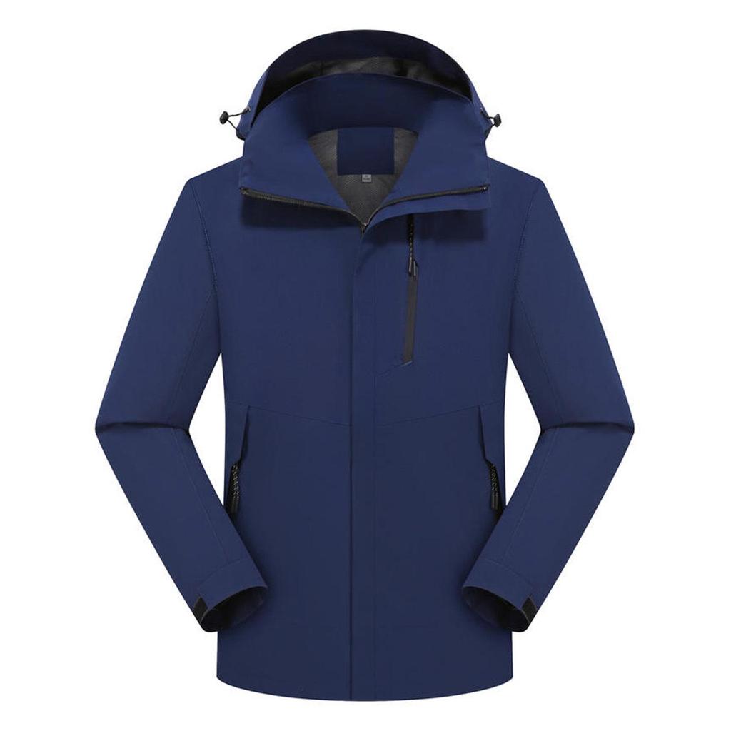 Unisex Windproof Jacket with Detachable Hood – Custom Print for Team Building & Workwear for Spring/Autumn