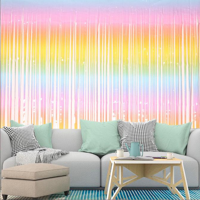 Laser Fringe Backdrop & Tinsel for Party or Event Decoration