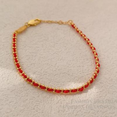 Trendy High-End Retro Red Rope Bracelet - Elegant Fashion Jewelry for Girlfriends