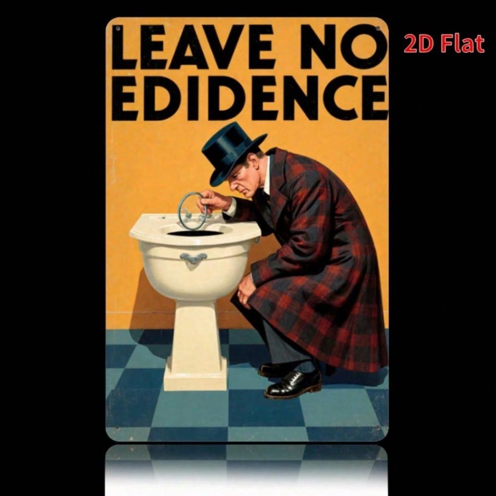 Check The Toilet Without Leaving A Trace – Square Iron Sign, Waterproof & Rust-Resistant Metal Plaque for Bar