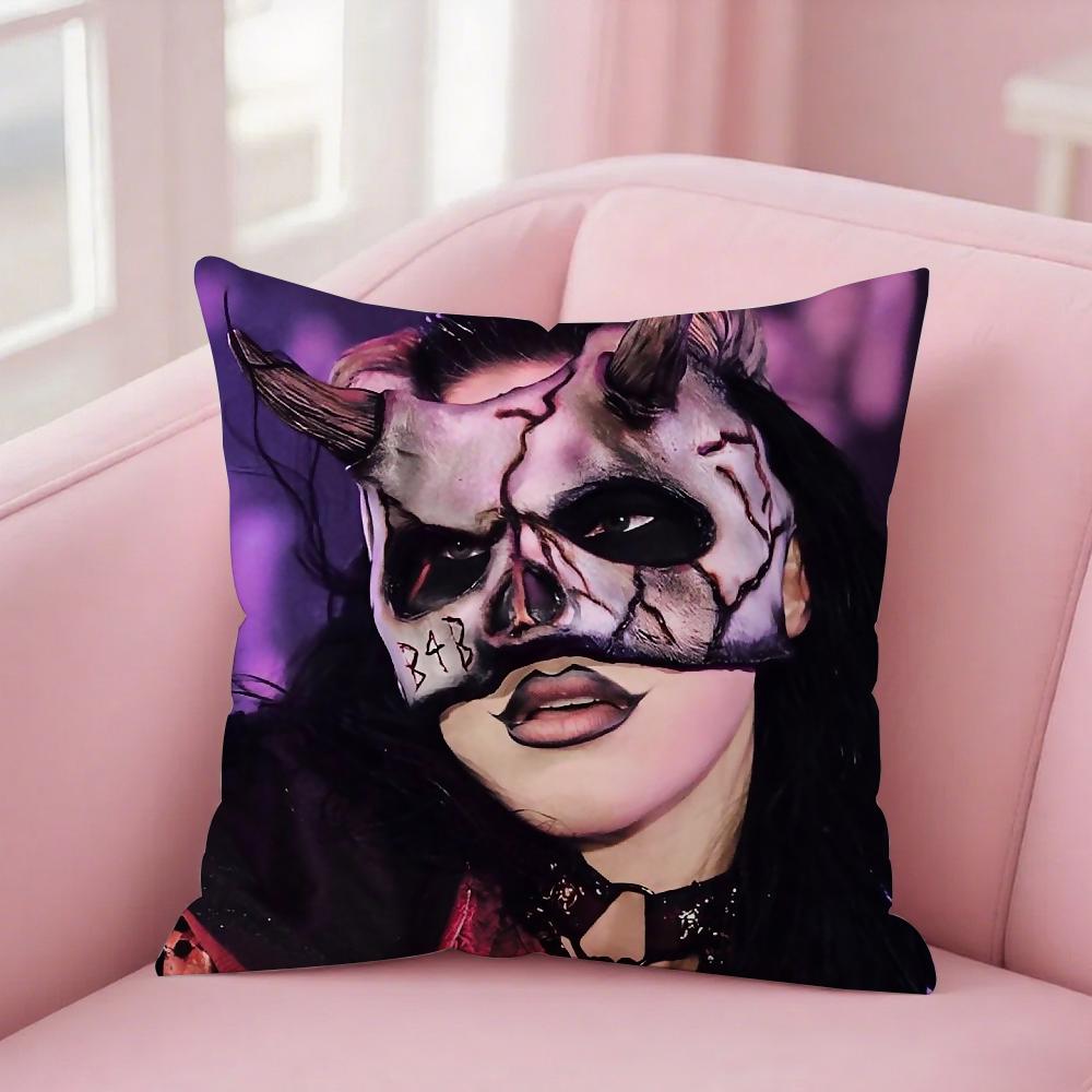 R-Rhea R-Ripley Pillow Case Square Double-Sided Printing Short Plush Sofa Cushion Cover Bedroom Bedside Pillow