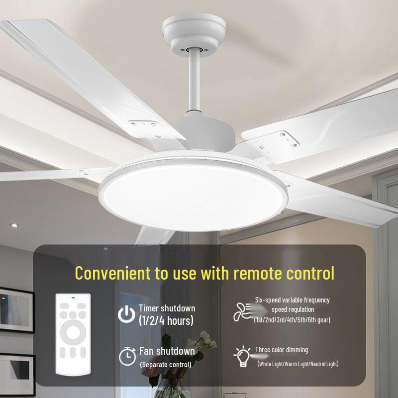 Ultra-thin Silent Ceiling Fan with Light - High Airflow for Living Room, Dining Room, Bedroom