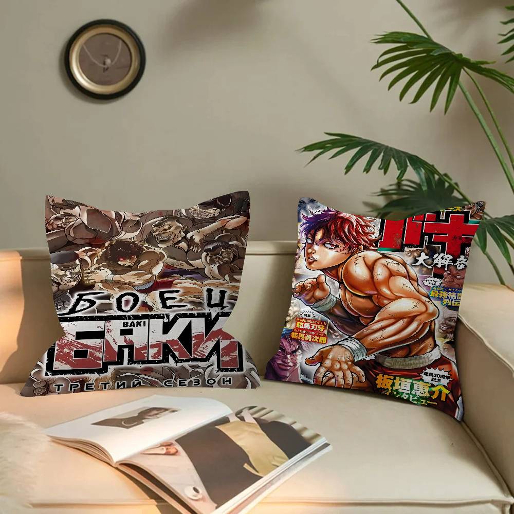 Baki Anime Pillow Gift Home Office Decoration Pillow Bedroom Sofa Car Cushion CoverPillow Case