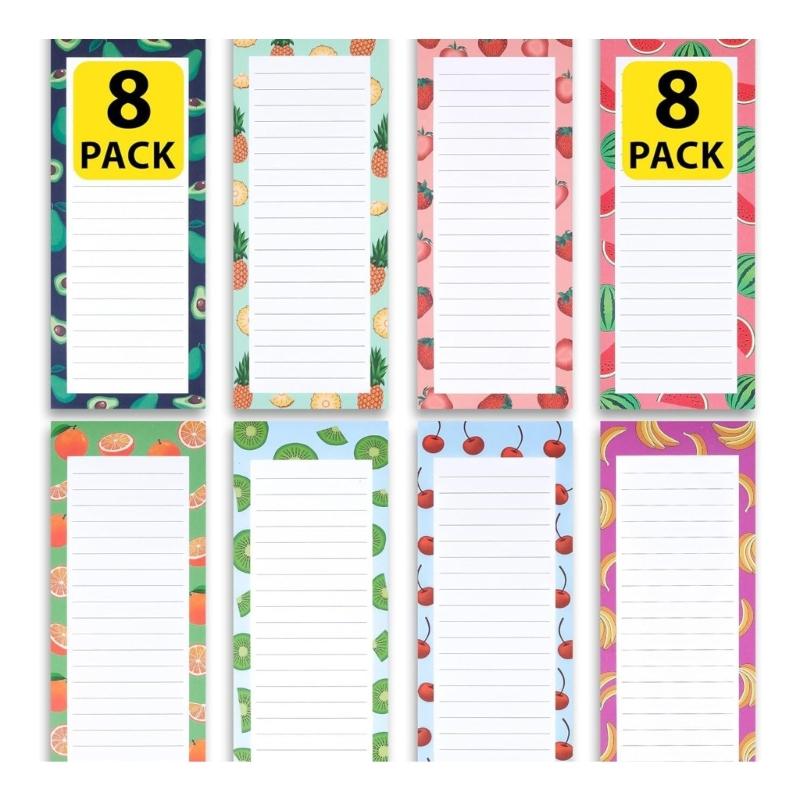

8 Pcs Magnetic Sticky Note Magnetic Notepads Grocery List Magnet Pad for Students Homemakers and Office Workers 1
