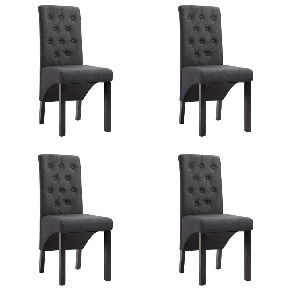 Chaises à manger lot de 4  foncé tissu