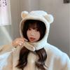 Cute Little Bear with Double sided Women's Plush New Korean Version Knitted Versatile Warm Ear Protection Thickened Fashionable Hat
