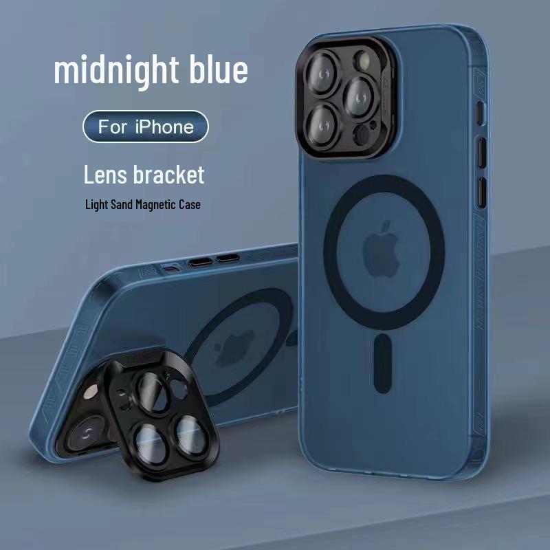 iPhone 17 Light Sand Magnetic Case with Apple 16 ProMax Lens Stand & Skin-Friendly Protection 15pro