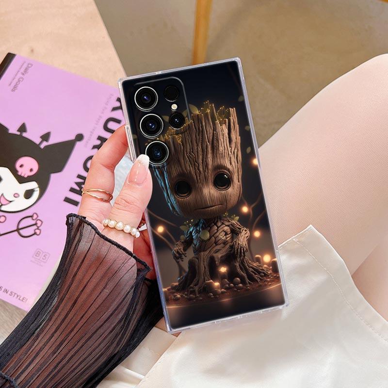 Baby Cute Marvel Venom Groot Silicone Case For Samsung Galaxy S26 S25 Ultra S24 S22 S26 Plus S20 S23 S21 S25 FE 5G Clear Cover