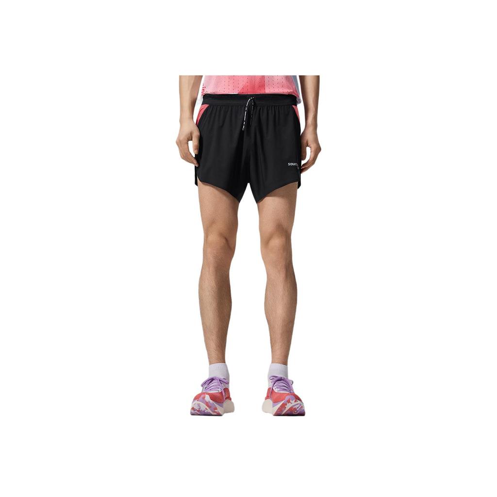 Saucony Racing Series Comfortable Lace-Up Lightweight Simple Sports Shorts Men shorts Black SA2250DP64T-BK001