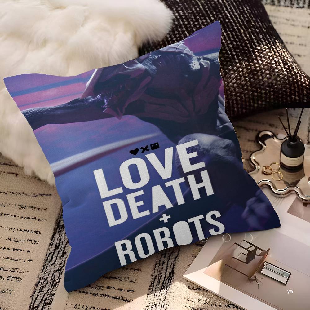 Love Death and Robots Pillow Cover Design cushion Cover decor Holiday Decorati