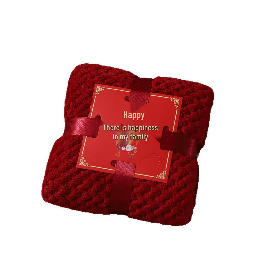 Coral Fleece Wedding Gift Towel - Creative Souvenir for Weddings & Annual Meetings