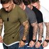 Men Solid Color Slim Fit O Neck Short Sleeve Muscle Tee Shirt Casual Tops Shirts