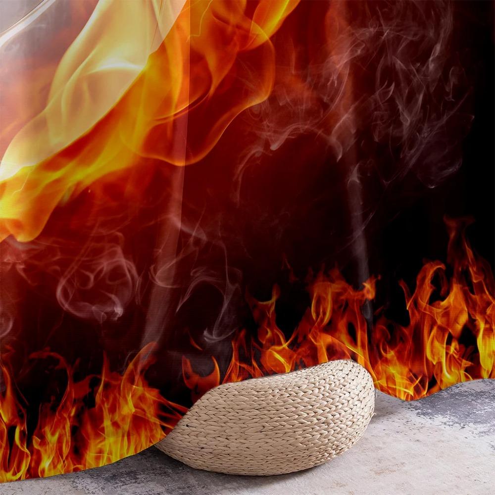 Cooles Wasser und Feuer Fußball Heißblütig 3D-gedruckte Vorhänge Geeignet für Schlafzimmer Wohnzimmer E-Sports Dekorative Vorhänge 2 Stück