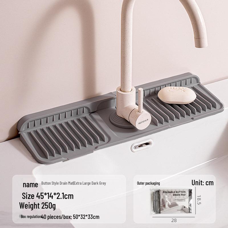 Morandi Silicone Faucet Drip Mat - Leak-Proof, Anti-Slip Kitchen Sink & Washstand Mat