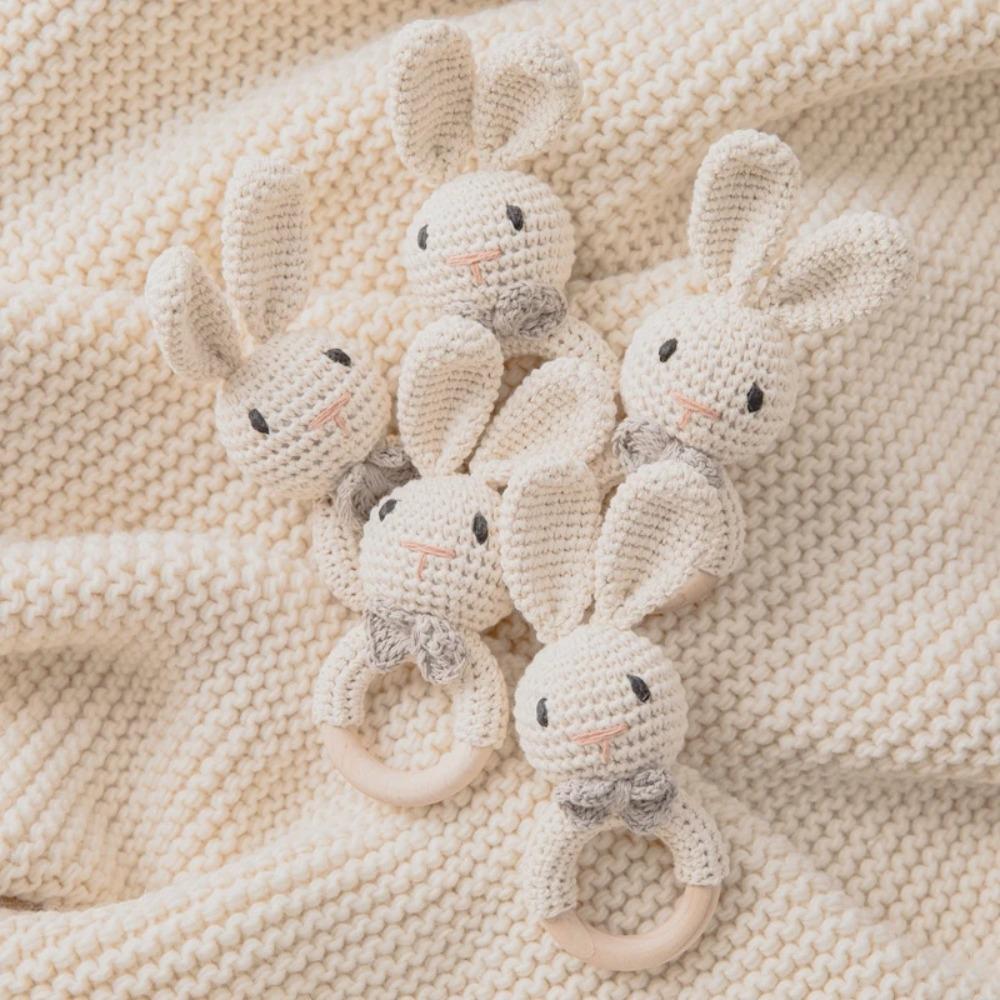 Crochet Baby Crochet Rattle Animals Knitting Gym Toy Cartoon Bunny Rattles Toys Educational Toy