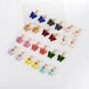 Women Fashion Colored Mosaic Zircon Acrylic Butterfly Stud Earrings