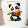 Cute Cartoon Panda Sunflower Toilet Wall Sticker Self-Adhesive Waterproof Removable Bathroom Home Decor Art
