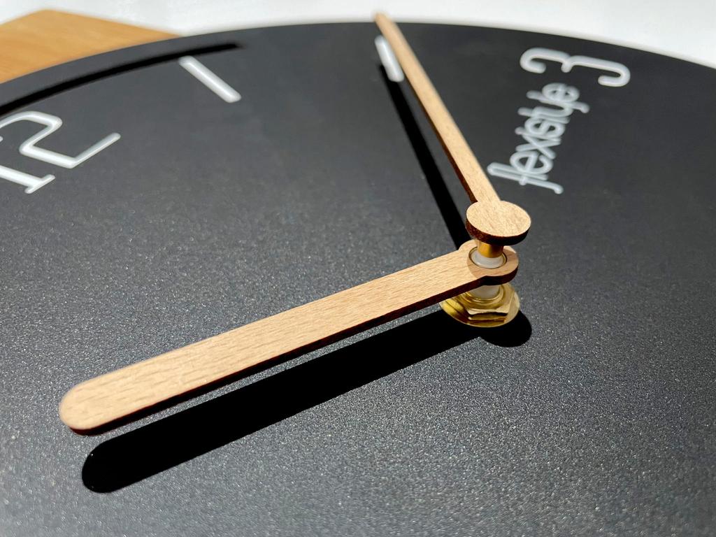 Wooden Geometric Wall Clock 40cm Black