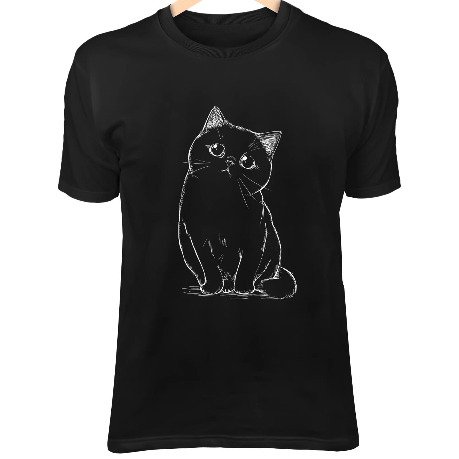 British Shorthair Cat Line Art - Round Face, Chubby Body & Kawaii Minimalist 4XL