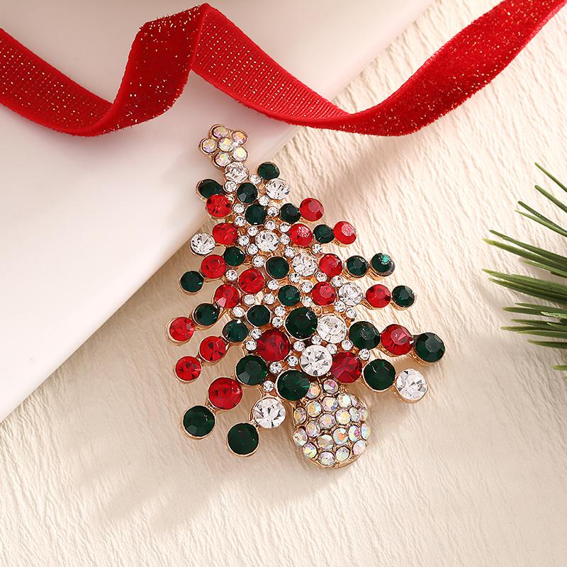 Weihnachtsbroschen Kranzdesign Schmuck Weihnachtsbaumdesign Kleidungspassend Exquisite Weihnachtsdekoration Glänzend 11 Stile
