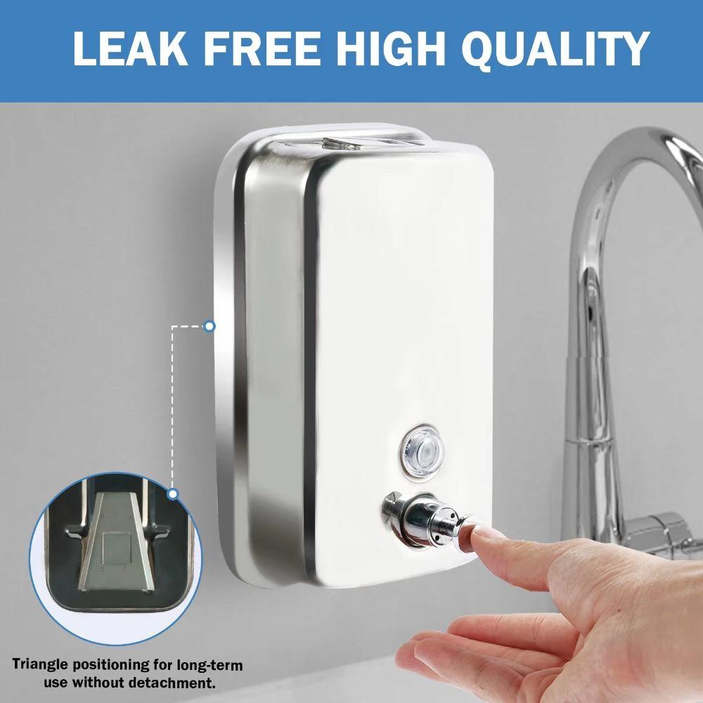 Stainless Steel Bathroom Shampoo Dispenser 500/800/1000ml Shower Gel Storage Bottle  Kitchen