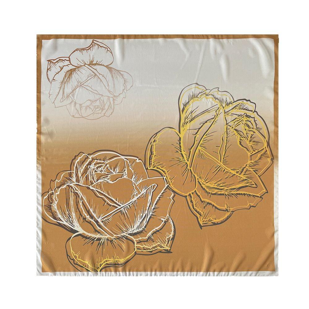 Spring Printed Silk Scarf Square Scarf Premium Sense Wrapping Turban French Gradient Paired with Shirt Thin Sunscreen Scarf