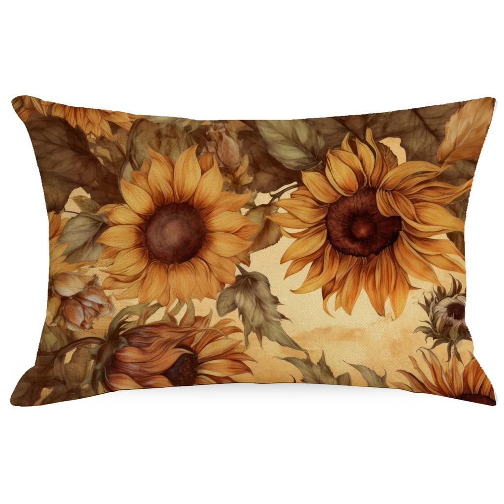 Flowers And Plants Sunflower Linen Pillow New Sofa Pillow Home Printed Pillow Case Premium Durable Quality Useful