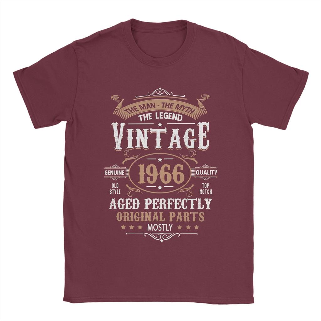 60th Birthday Vintage 1966 Unisex Myth Legend Retro Birthday Gift T Shirts Unisex Pure Cotton Amazing TShirt Crew Neck Tee Shirt