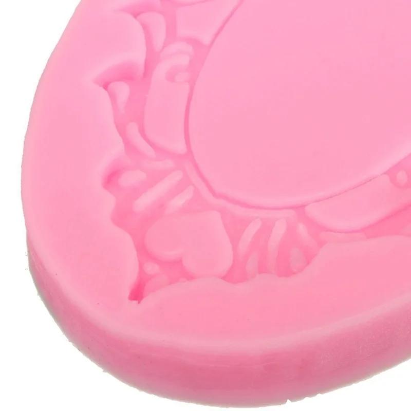 Silikon-3D-Spiegelrahmen-Fondantform, Kuchendekoration, Schokoladen-Backform