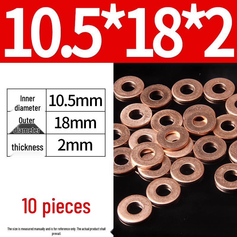 2mm Pure Red Copper Sealing Ring Marine Instrument Flat Washer