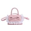 PU Leather Bow Coin Purses Ruffle Shoulder Bag Fashion Crossbody Wallet  Female
