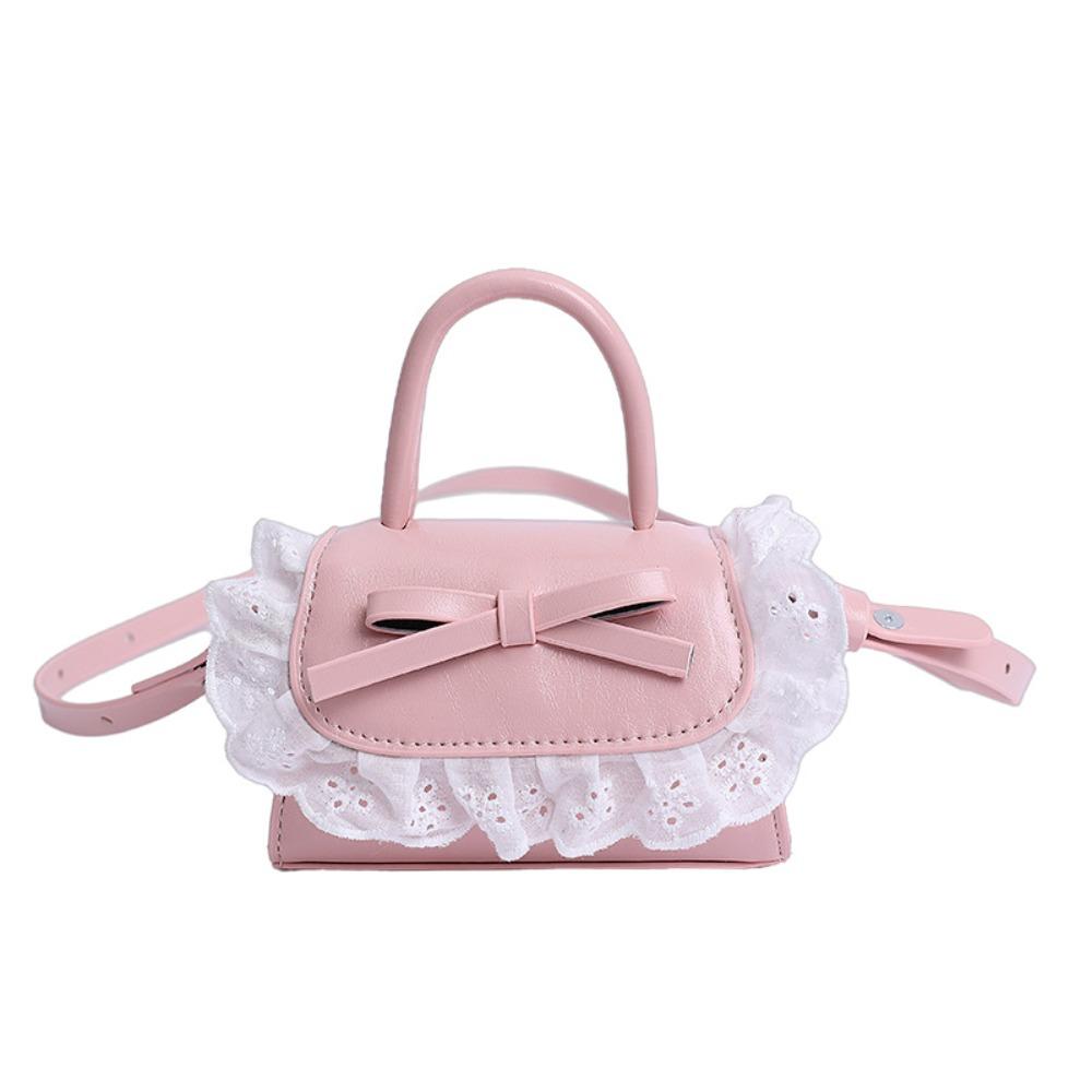 PU Leather Bow Coin Purses Ruffle Shoulder Bag Fashion Crossbody Wallet  Female