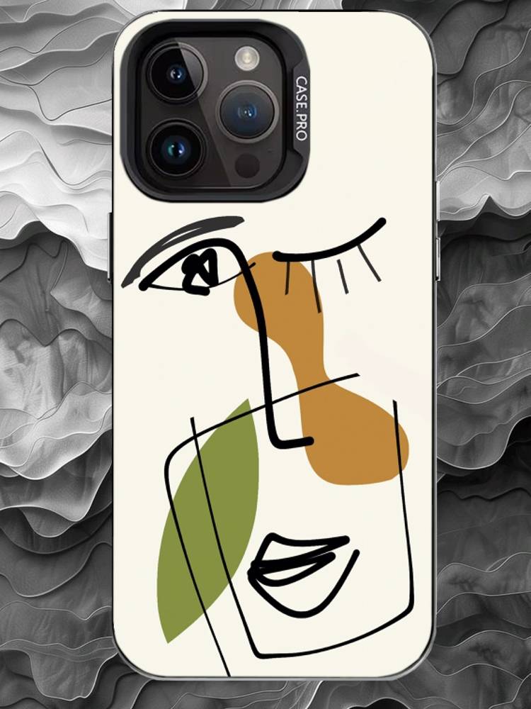 M-Modern minimalist abstraction Phone Case For iPhone 17 16 15 14 13 12 11 Pro Max Plus Silver Matte Black Cover