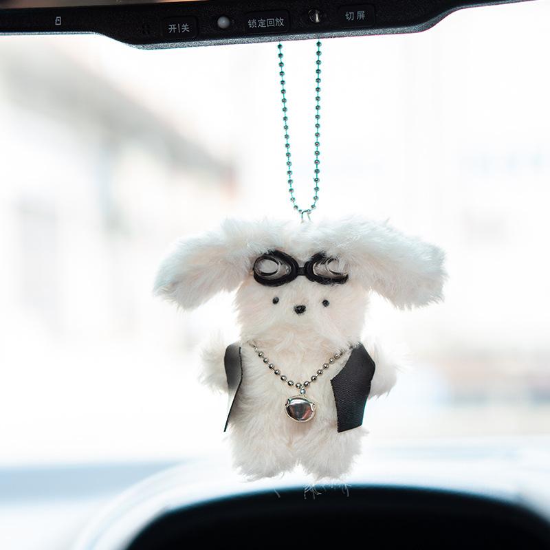 8Cm Rabbit School Bag Pendant Tide Cool Cute Creative Doll Keychain Student Couple Schoolbag Car Keys Cartoon Rabbit Plush Doll