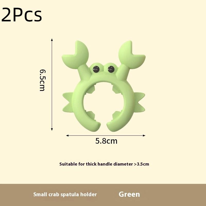 2/4Pcs Silicone Spatula Rack Small Crab Anti Scalding Overflow Pot Clip Spoon Holder Clip Universal Shovel Rack Kitchen Gadget
