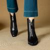 Modne NOWE Jesienne Damskie Buty Kwadratowy Nosek Buty na Wysokim Obcasie Buty ze Skóry Dzielonej dla Kobiet Eleganckie Nowoczesne Buty Codzienne Buty na Zamek