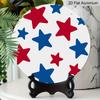 2D Flat Retro Aluminum Wall Decorations In Various Sizes. Featuring A Patriotic American Independence Day Theme with Red, White, and Blue Stars