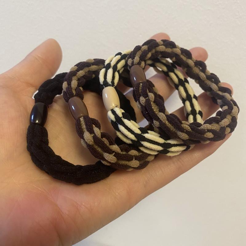 10pcs/set  women fashion Brown rubber bands for hair elastic hair tie for thick hair adult nylon hair rope girls black scrunchie