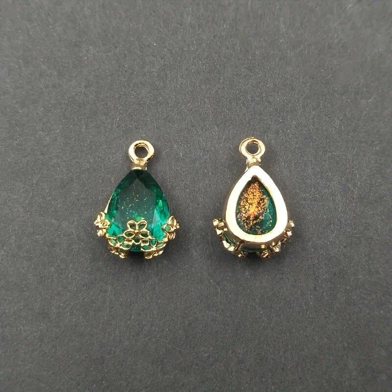 10pcs/bag Water Drop Pendant Crystal Beads Charms Faceted Teardrop Glass Diy Handmade Jewelry Necklace Earrings Accessories