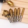 12/6Pcs Countersink Drill Bit Set Hex Shank 90 Degree Center Punch Drill for Wood Fiberboard and Aluminum Beveling Supplies