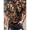 3D digital printing men's T-shirt, casual round-neck short-sleeved