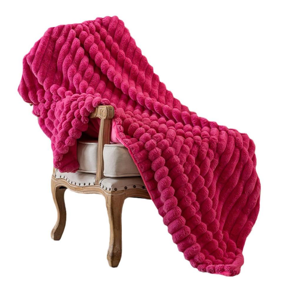 Double-Layer Super Soft Imitation Rabbit Fur Sofa Blanket