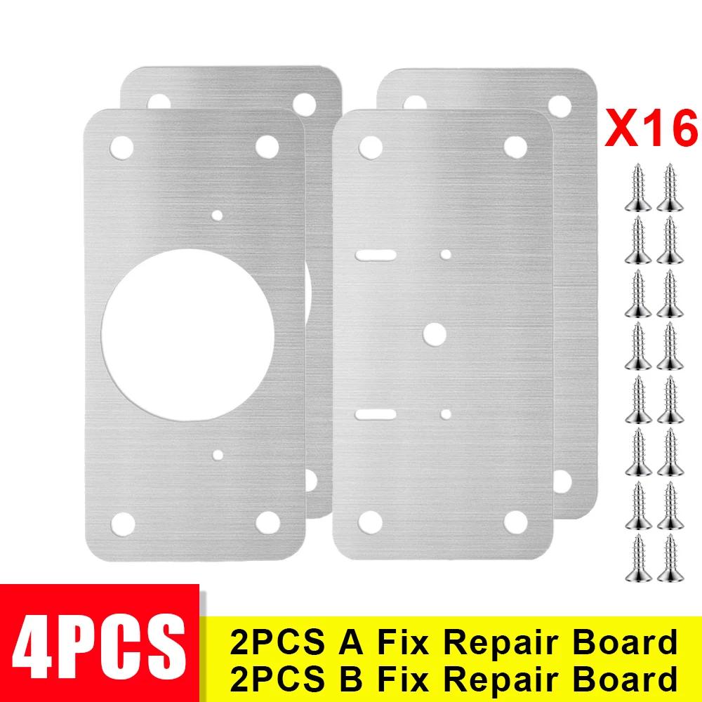 10/2-teiliges Reparaturplatten-Set für Schrankscharniere, Montageplatte aus Edelstahl für Türscharniere mit Löchern für Küchenschränke zu Hause und im Schrank