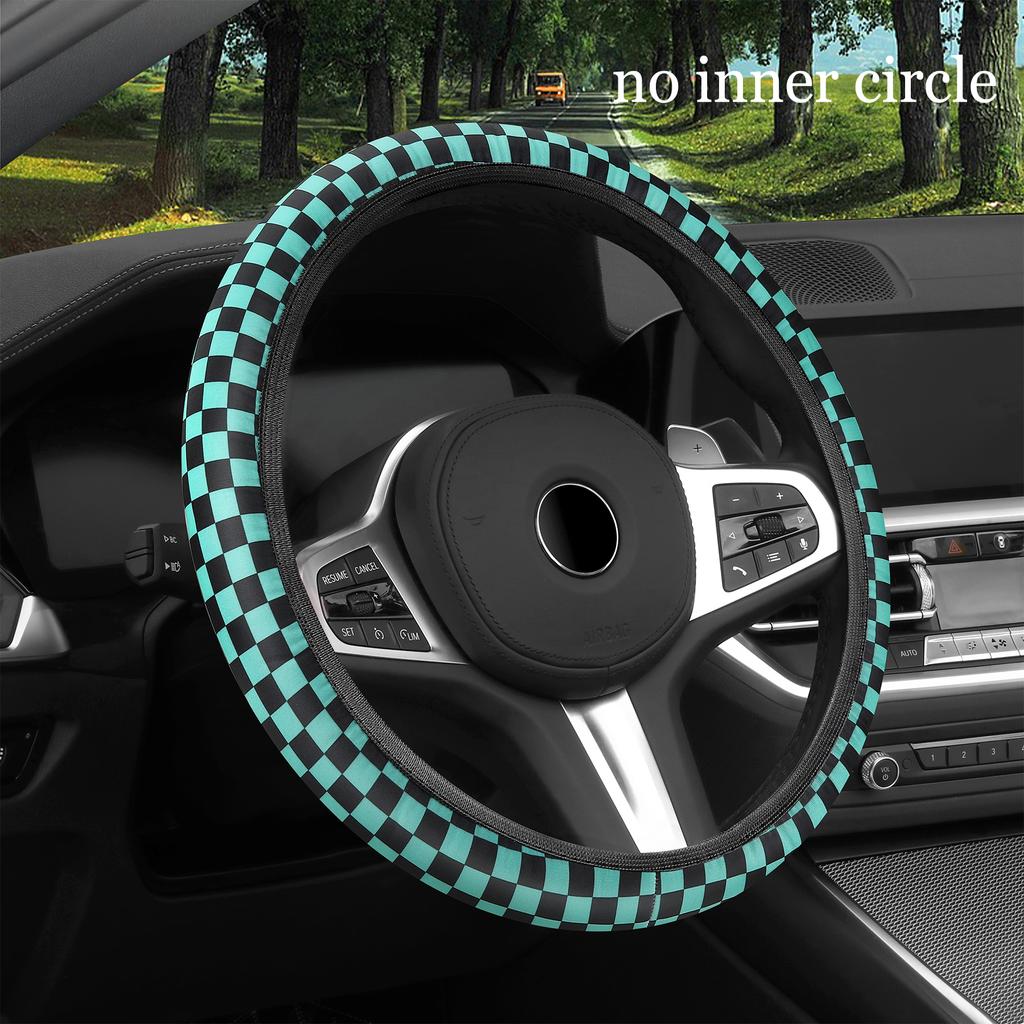 Car Steering Wheel Cover Advanced Sense Fashion Lattice No Inner Ring Breathable Non-slip Handlebar Cover Universal