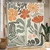 Abstract Black Shower Curtain Modern Minimalist Contemporary Geometric Line Neutral Bathroom Set Accessories Decor With